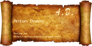 Anton Domos névjegykártya